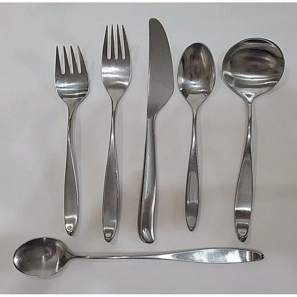 Lauffer Design 2 / Design II 18/8 Stainless Steel 61pc. Flatware Set MCM Estate